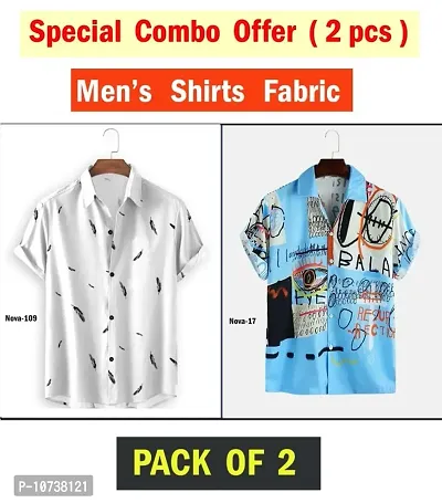 Trendy Casual Men digital Printed Shirt Fabric-thumb0