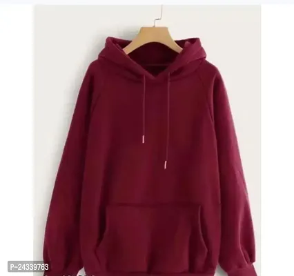 Elegant Red Wool Solid Long Sleeves Hoodies For Men-thumb0