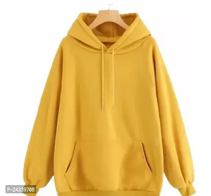 Elegant Yellow Wool Solid Long Sleeves Hoodies For Men-thumb0