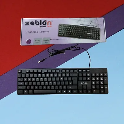 Experience Comfort and Efficiency with the Zebion K200 Wired Keyboard!