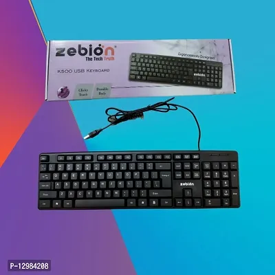 Zebion K200 Wired Keyboard: Durable, Responsive, and Ready to Enhance Your Typing Experience.-thumb0
