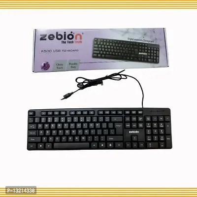 Zebion USB Standard Keyboard - Perfect for All Your Typing Needs-thumb0