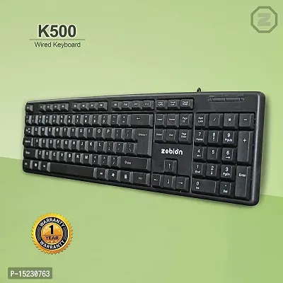 Wired USB Desktop Keyboard  (Black)-thumb0