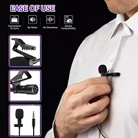Dynamic Lapel Collar Mic Voice Recording Lavalier Microphone for Singing YouTube, Black-thumb1