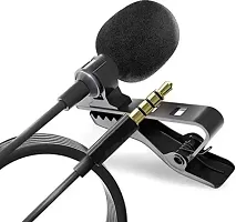 Dynamic Lapel Collar Mic Voice Recording Lavalier Microphone for Singing YouTube, Black-thumb3