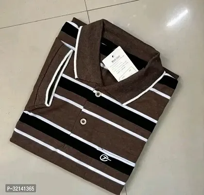 Fabulous Cotton Blend Striped Polos For Men-thumb0