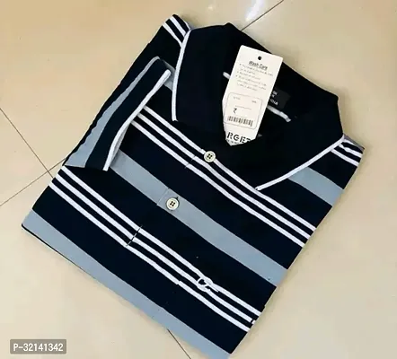 Fabulous Cotton Blend Striped Polos For Men-thumb0