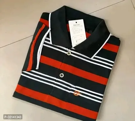 Fabulous Cotton Blend Striped Polos For Men-thumb0