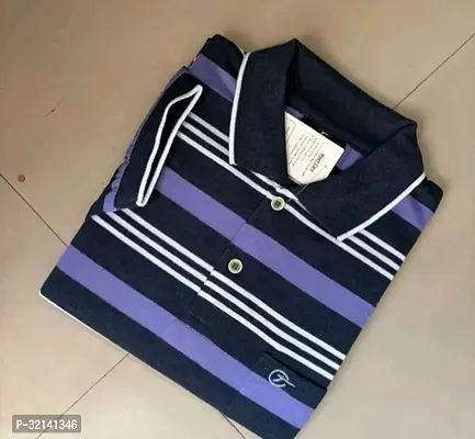 Fabulous Cotton Blend Striped Polos For Men-thumb0