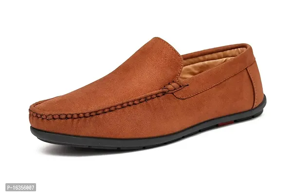 Stylish Tan Synthetic Leather  Formal Shoes For Men