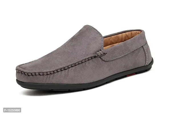 Stylish Grey Synthetic Leather  Formal Shoes For Men
