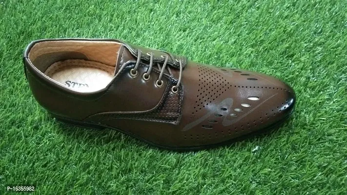 Stylish Coffee Rexine  Formal Shoes For Men