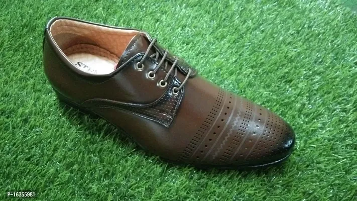 Stylish Brown PU  Formal Shoes For Men