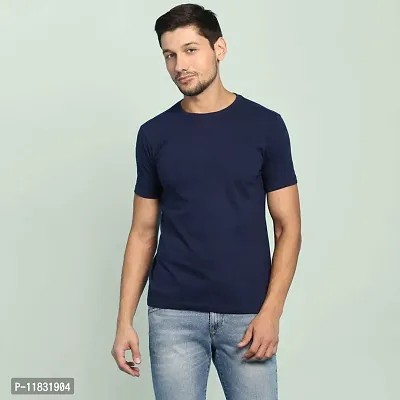 Reliable Blue Cotton T-shirt For Men-thumb0