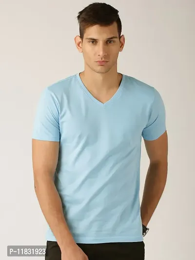 Reliable Blue Cotton T-shirt For Men-thumb0