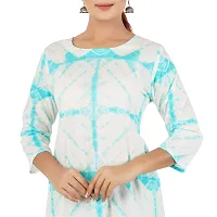 Bhuvika Women's 100% Cotton Mandarin Collar Geometric Print A-Line Kurti (BG26)-thumb4