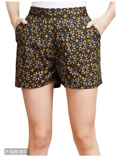 Bhuvika Women's 100% Cotton Regular Casual Lounge Shorts (BG-SH-06-38, M, Grey)