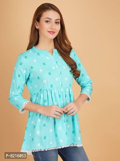 Classy Rayon Printed Tops for Women-thumb0