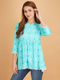 Classy Rayon Printed Tops for Women-thumb2