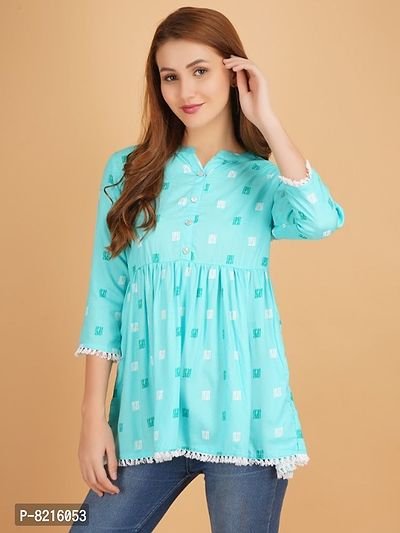 Classy Rayon Printed Tops for Women-thumb3