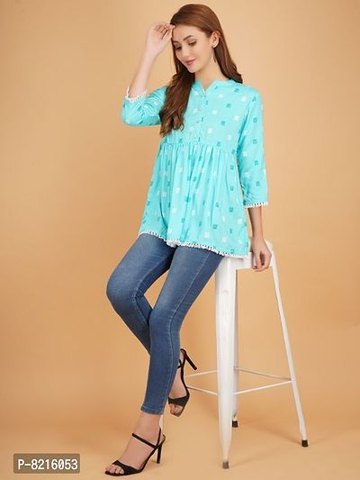 Classy Rayon Printed Tops for Women-thumb4