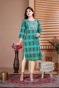 Printed Embroidered Kurti For Women-thumb1