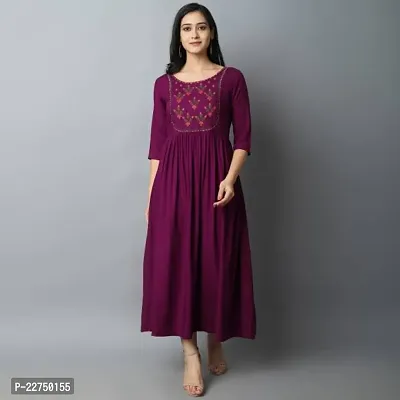 Trendy Purple Printed Cotton Blend Kurta For Women