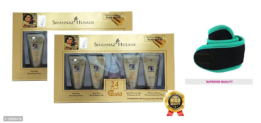 Shahnaz Husain Gold Facial Kit - Pack Of 02 With Facial Band