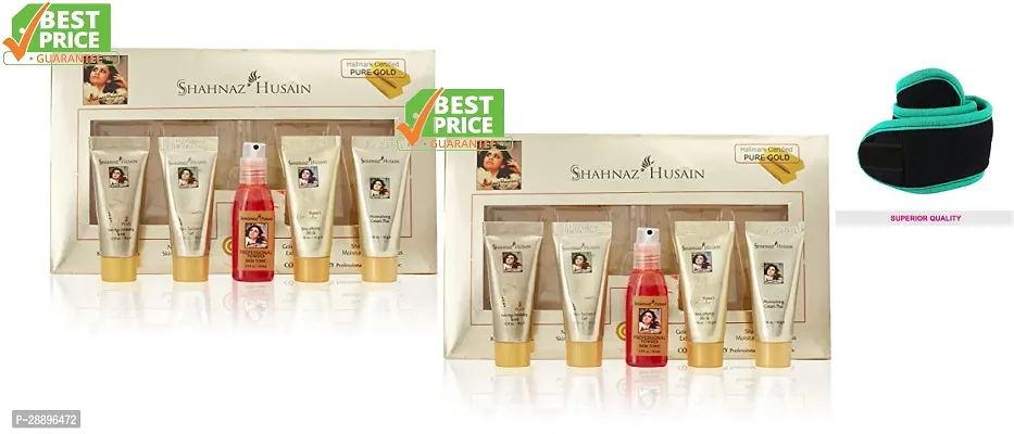 Shahnaz Husain Gold Facial Kit - Pack Of 02 With Facial Band-thumb0