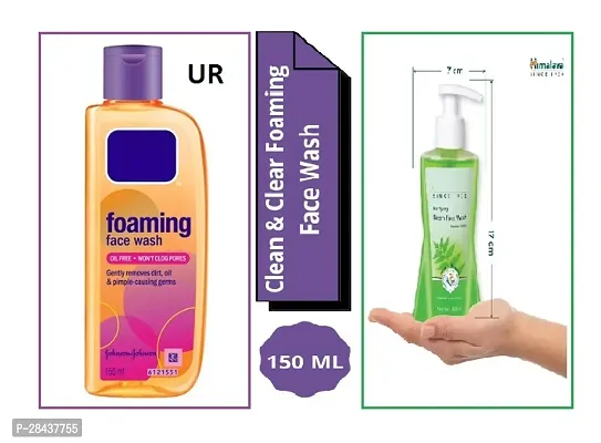 Clean  Clear Foaming Face Wash For Oily Skin, 150ml  (pack of 01) with  Himalaya Purifying Neem Face Wash, 200 ml(pack of 01)
