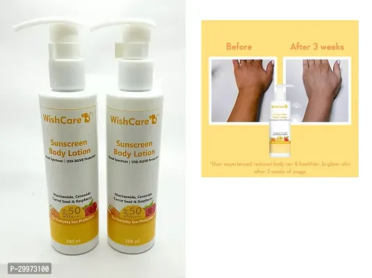 Natural Sun Protection SPF50 Sunscreen Body Lotion UVA  UVB Protection 200 Ml Pack Of 2-thumb0