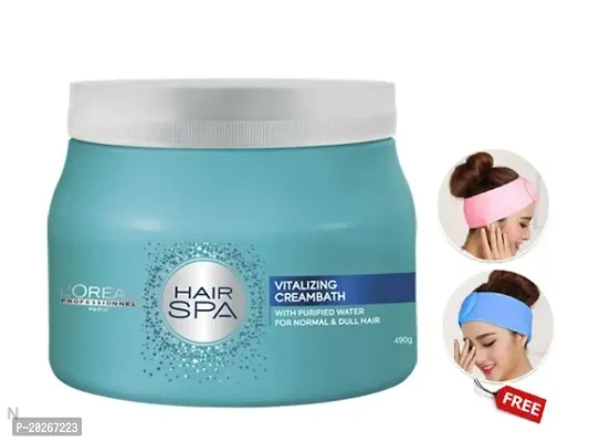 Hair Spa vitalizing Creambath 490g pack of 1 + get free facial band pack of 1-thumb0