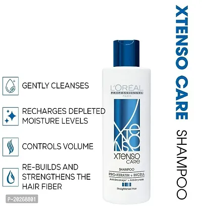 LOreacute;al Professionnel Xtenso Care Shampoo For Straightened Hair, 250 ML |Shampoo for Starightened Hair|Shampoo with Pro Keratin  Incell Technology pack of 1
