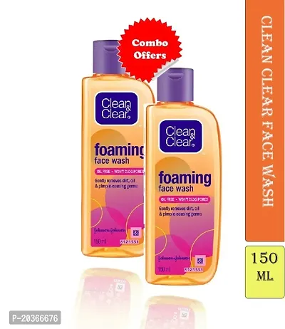 Clean  Clear Foaming Face Wash 150 ml pack of 2-thumb0