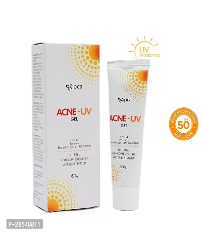 IPCA Acne-UV Gel Sunscreen SPF 30/PA+++ Sun Protection,Prevent Ageing, Anti-Acne 60Gm pack of 1-thumb0