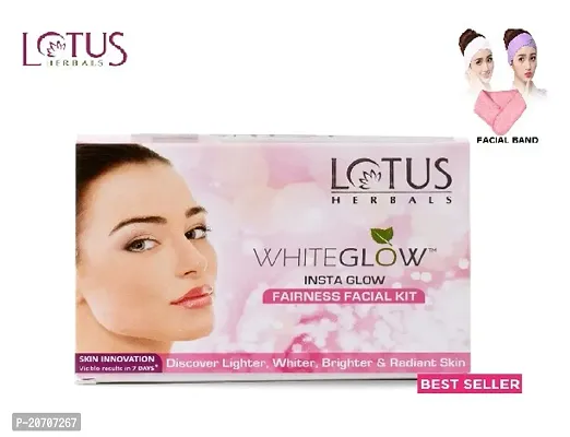 Lotus herbal white glow  facial kit 250 gm pack of 1 + get free facial band pack of 1-thumb0