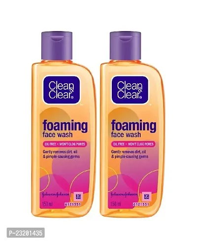 Clean  Clear Foaming Facewash for Oily Skin 150ml (Pack of 2)-thumb0