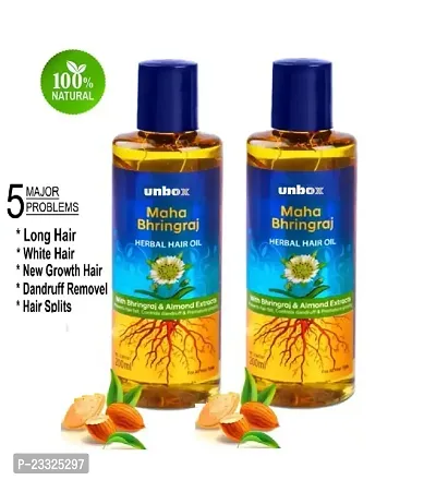 Unbox Maha Bhringraj Hair Oil 200 ml Pack of 2-thumb0
