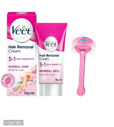 Veet Silk  Fresh Hair Removal Cream for women, Normal Skin - 25 g pack of 1 with soft care razor-thumb0
