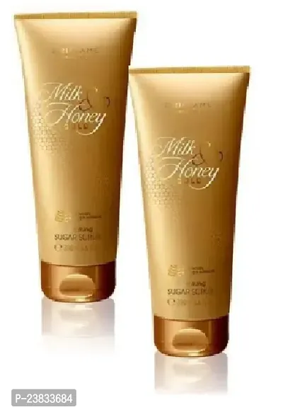 Oriflame Sweden Milk  Honey Gold Smoothing Sugar Scrub - New Scrub  (200 g) (pack of 2)-thumb0