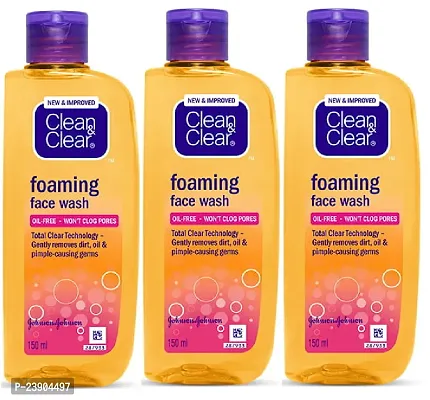 Clean  Clear Foaming Face Wash 150 ml (pack of 3)-thumb0