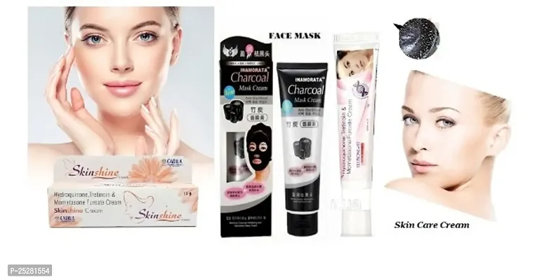 Elosone-ht Cream 20 gm Each Day Cream + Charcol face mask cream (135 g) and  Skinshine - Tube of 15g Cream