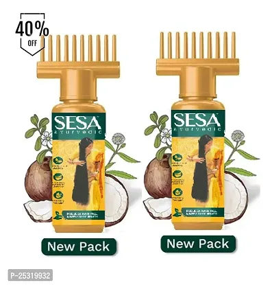 Sesa Ayurvedic Hair Oil | 5000 Year Old Kshir Pak Vidhi, Bhringraj  17 Rare Herbs With 5 Nourishing Oils | All Hair Types | No Mineral Oil | 100 Ml  (2 Pack )