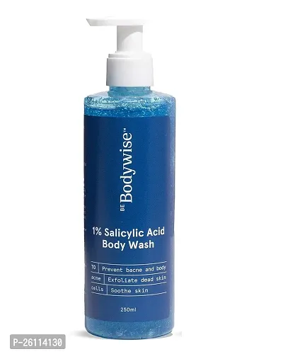 Be Bodywise 1% Salicylic Acid Body Wash | Prevents Body Acne, Bumpy skin, Exfoliates  Deep cleanses skin | Paraben  SLS free | Suitable for all skin types | Body Shower Gel 250ml