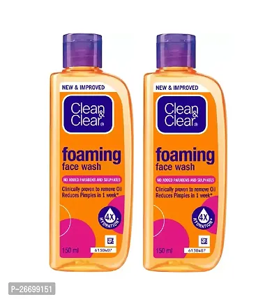 Clean  Clear Foaming Face Wash For Oily Skin, 150ml - 2 PACK-thumb0