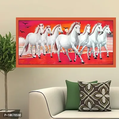 British Terminal Lucky Seven Horses Running at Sunrise ll 7 Horse vastu Vinyl Sticker Poster ll 48stjican202