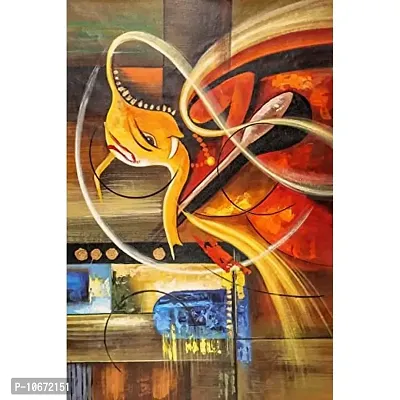 British Terminal? Lord Ganesha vighnaharta Canvas Painting Poster Waterproof for Home Decor || (12X18 inches) bt1330-1