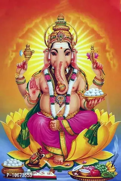 British Terminal? Lord Ganesha vighnaharta Waterproof Vinyl Sticker Poster || (24X18 inches) can1733-2-thumb0