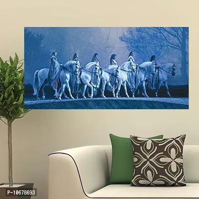 British Terminal Lucky Seven Horses Running at Sunrise ll 7 Horse vastu Canvas Print Poster ll 20stjican256