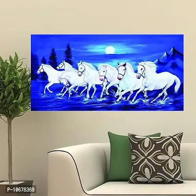 British Terminal Lucky Seven Horses Running at Sunrise ll 7 Horse vastu Glossy Photo Paper Poster ll 20gljican231-thumb0